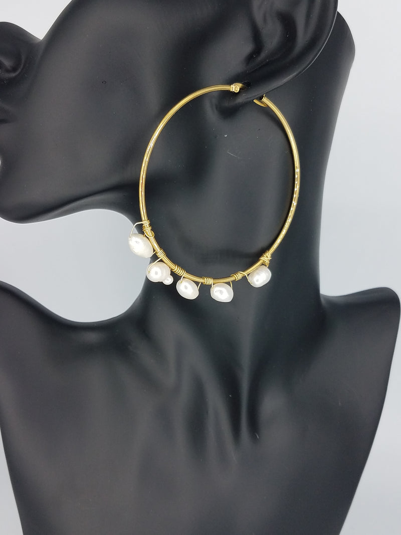 Fresh Water Pearls Hoops