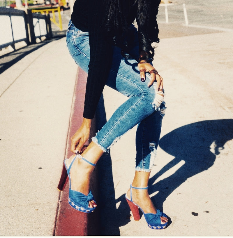 Platform Denim Heels