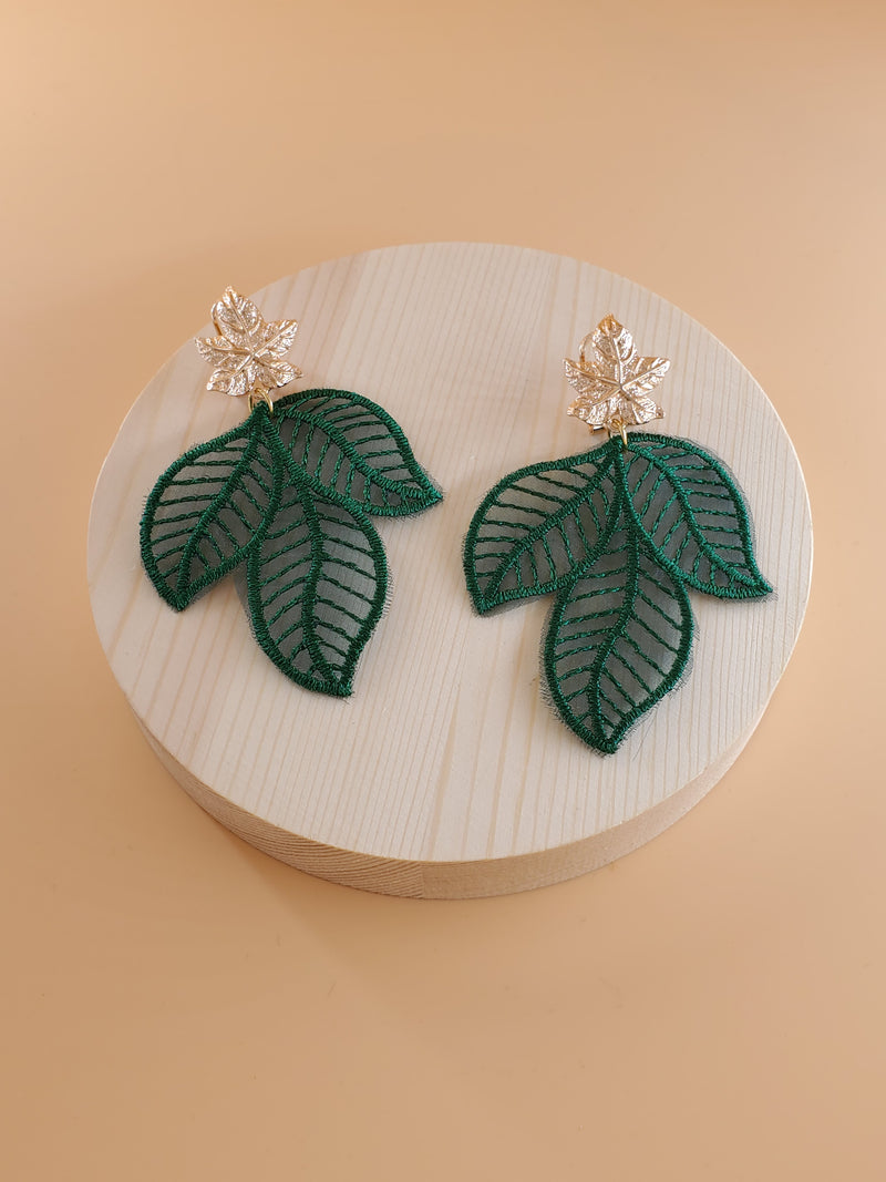 Green Leaf  Earrings