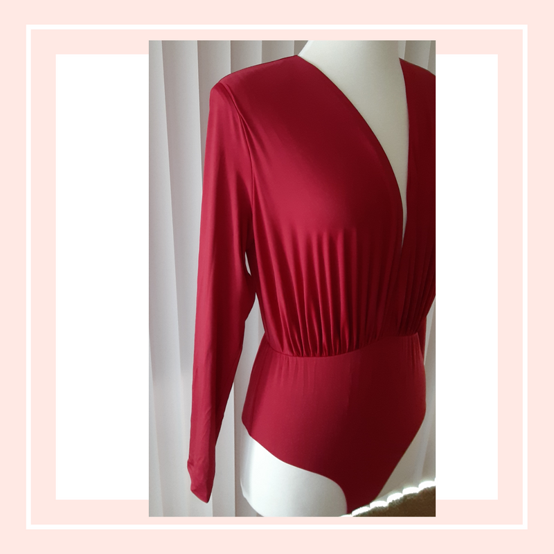 Burgundy Long Sleeve Bodysuit