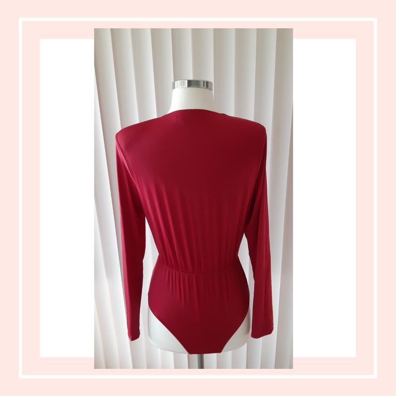 Burgundy Long Sleeve Bodysuit