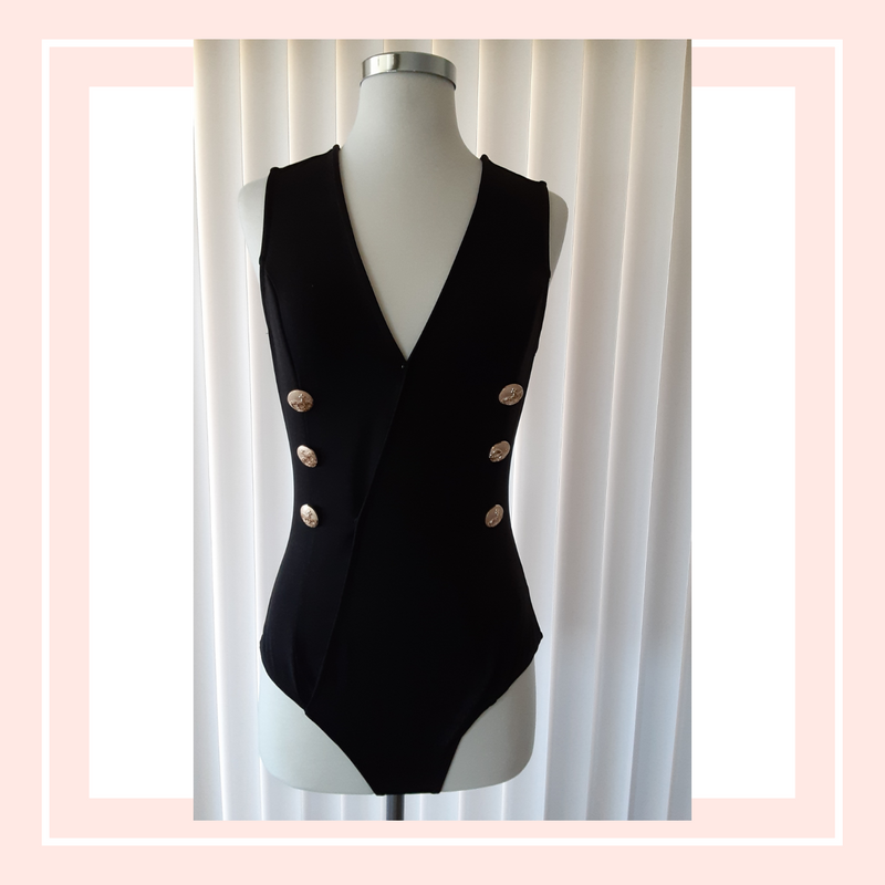 Buttons Stretch Bodysuit