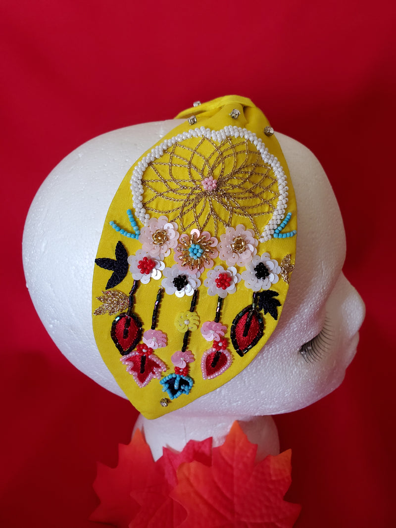 Yellow Dream Catcher Headband