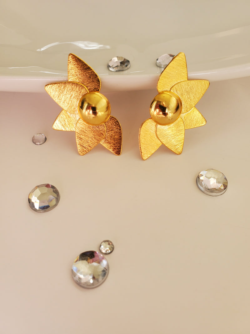 Luxury 24K Earring Stud Flower