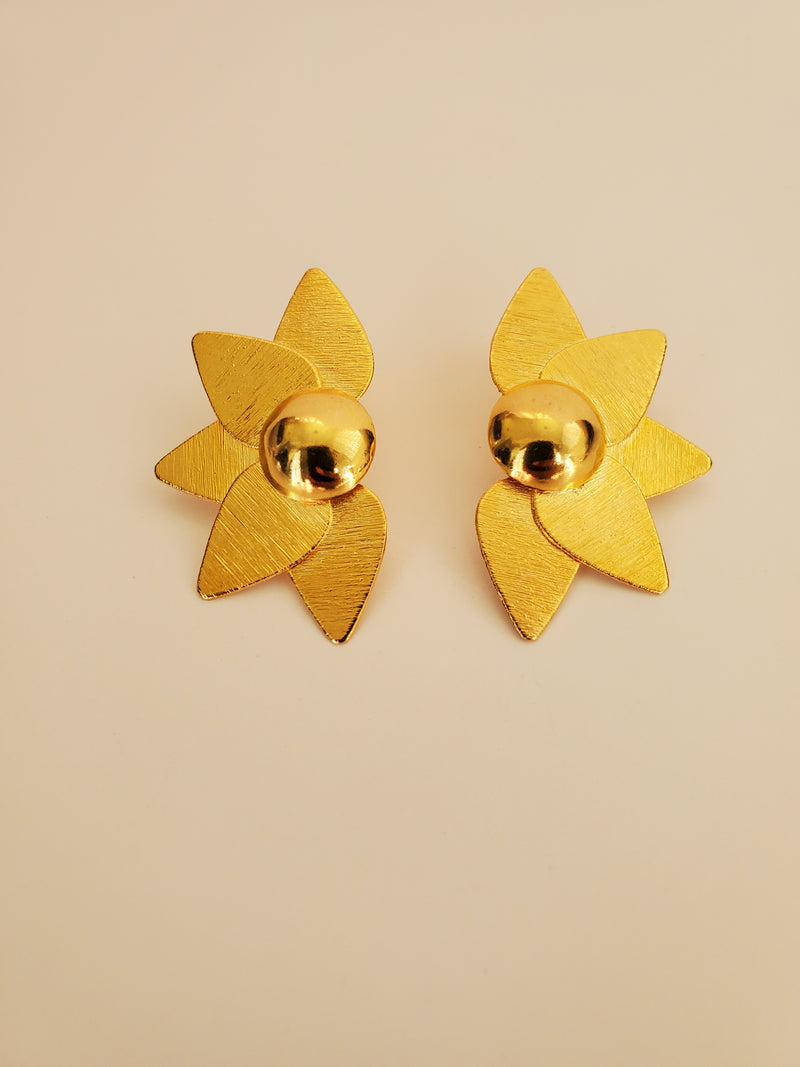 Luxury 24K Earring Stud Flower