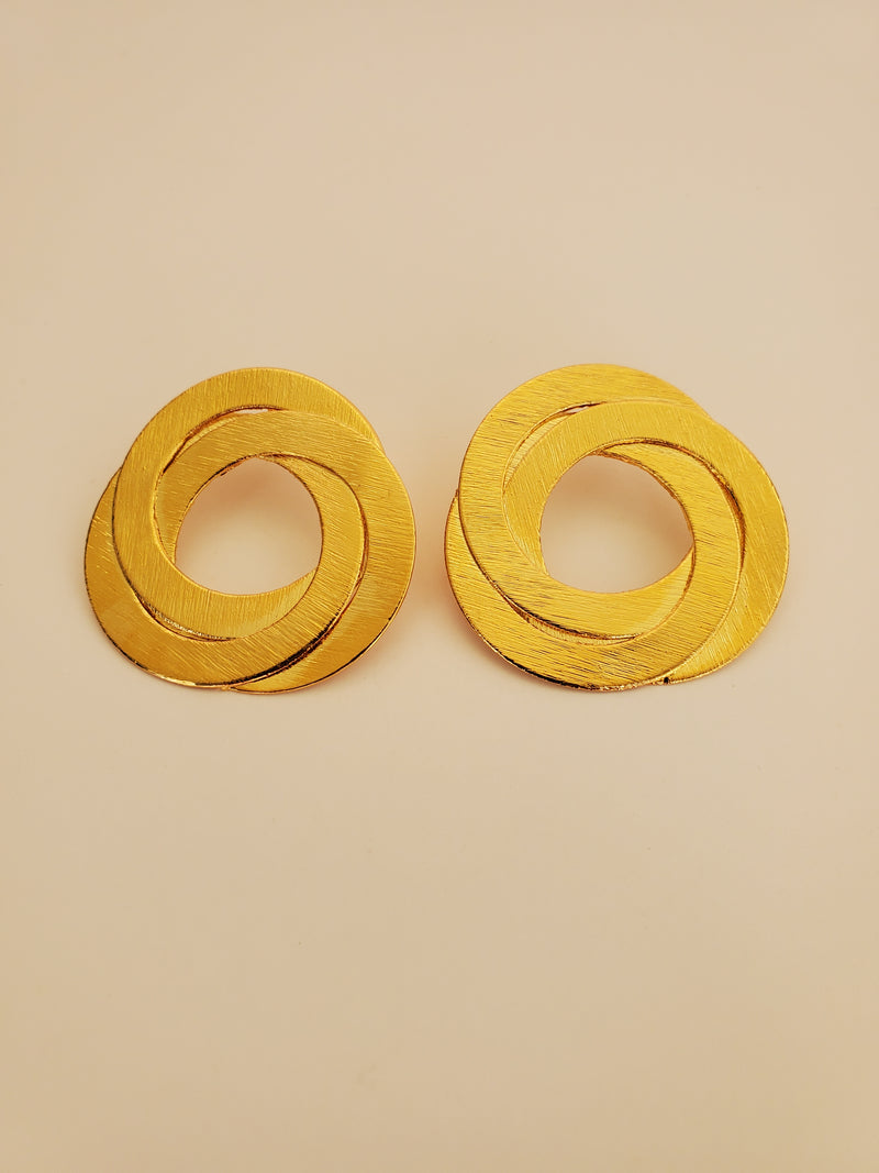 Luxury 24K Swirl Earring Stud