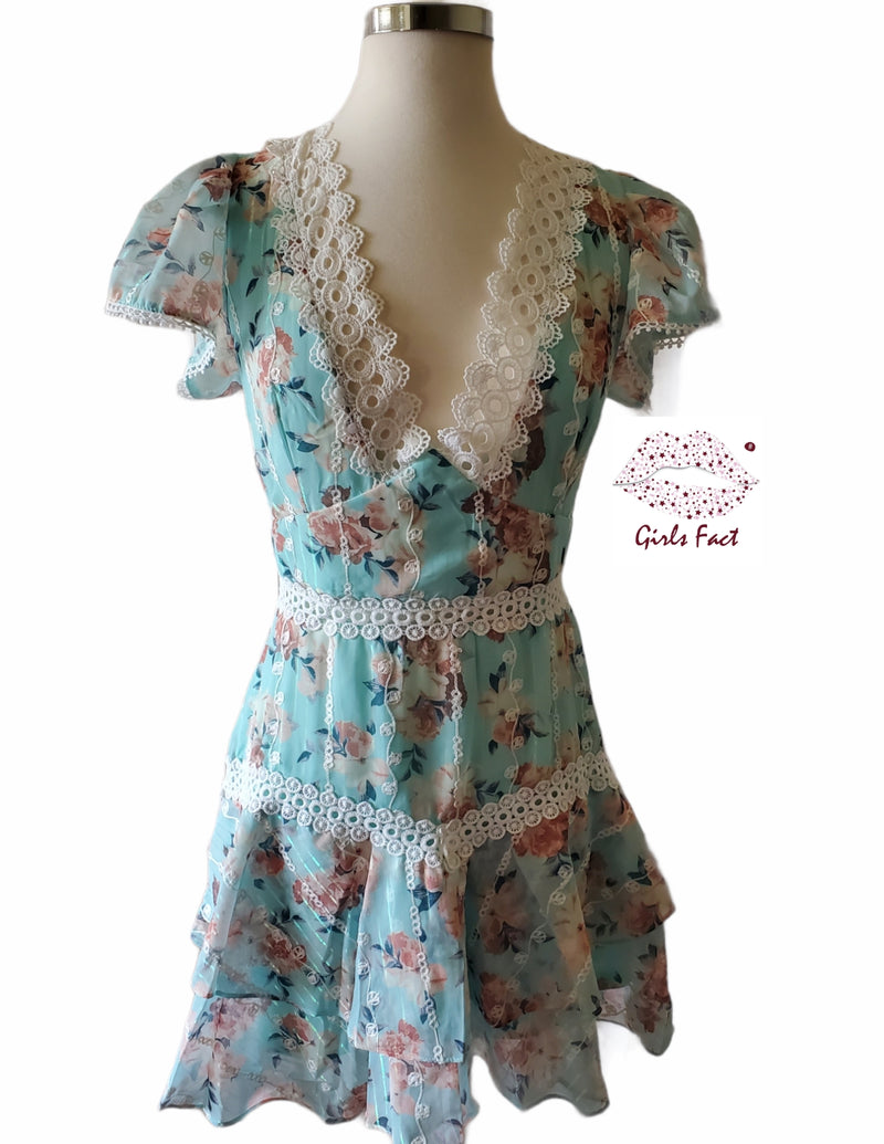 Green Mint Floral Dress