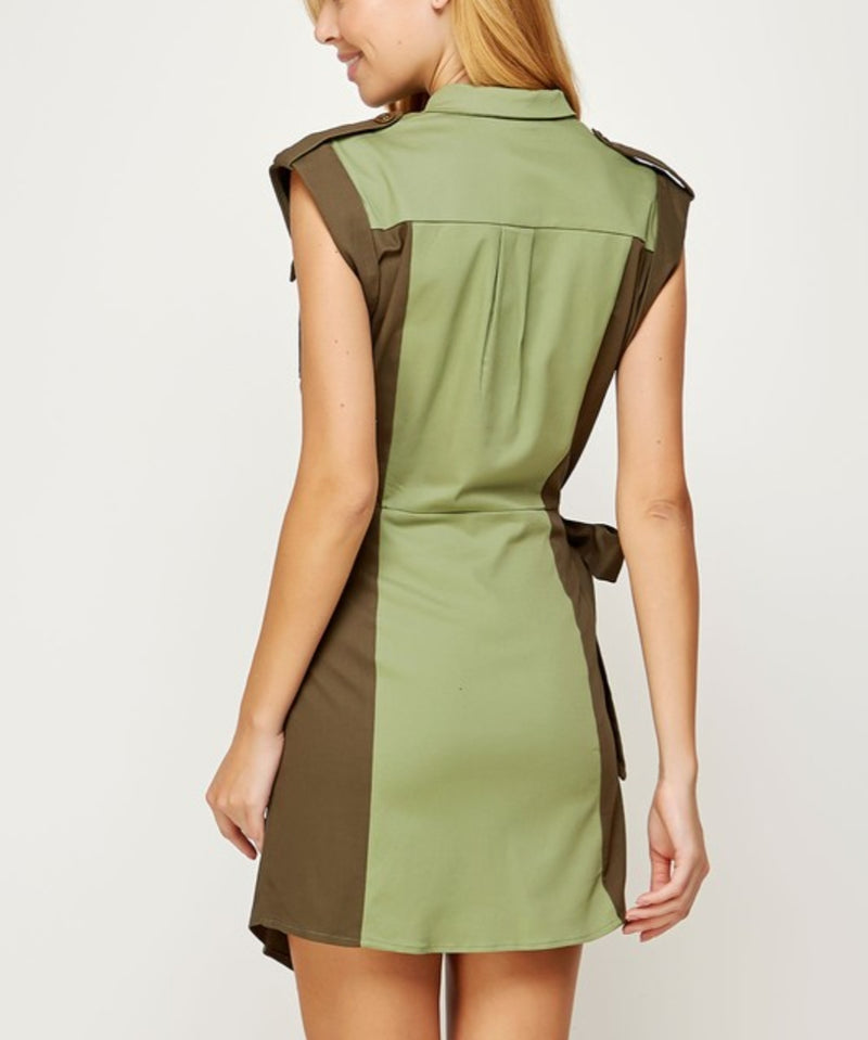 Olive Cargo Dress